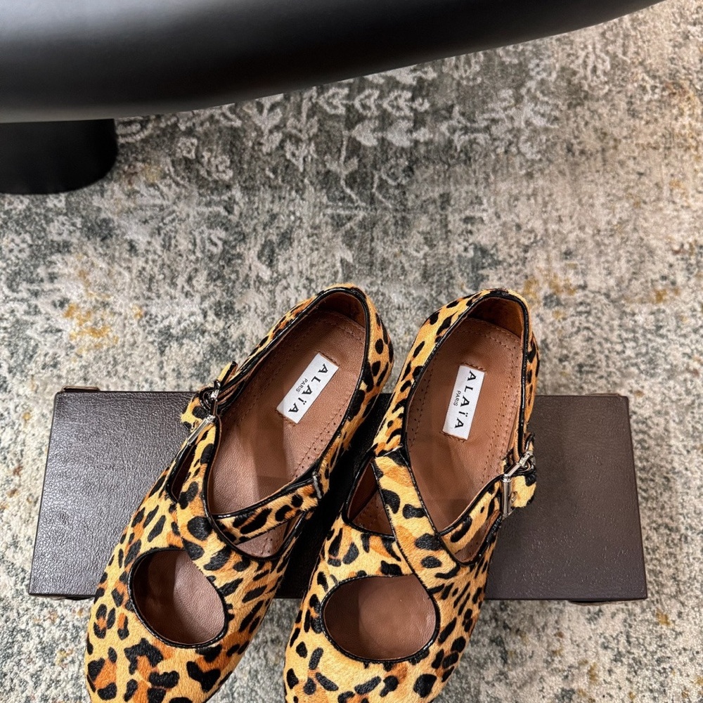 ALAIA Leopard Print Mary Jane Heels